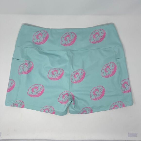 Ray Pose Women’s Mint Green Pink Donut Athletic Shorts Size XXL - Picture 2 of 4